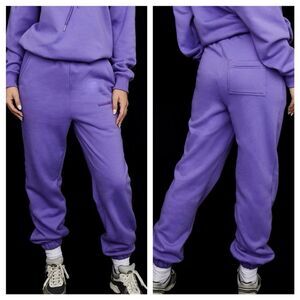House of CB Sweatpants Jogger Pants Purple Fleece L+